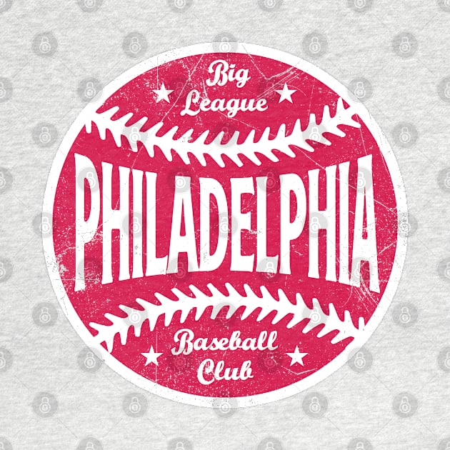 Philadelphia Retro Big League Baseball - White by KFig21